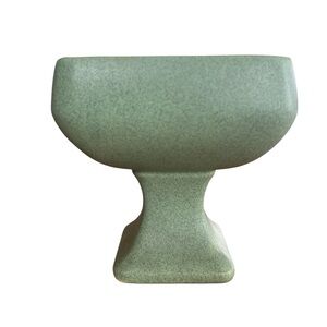 McCoy Pottery Floraline Pedestal Planter 460 Matte Green Speckled MCM Vintage